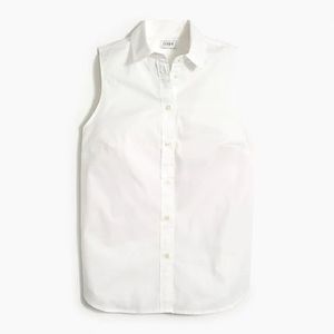 J Crew Sleeveless cotton poplin shirt/ 3X / WHITE